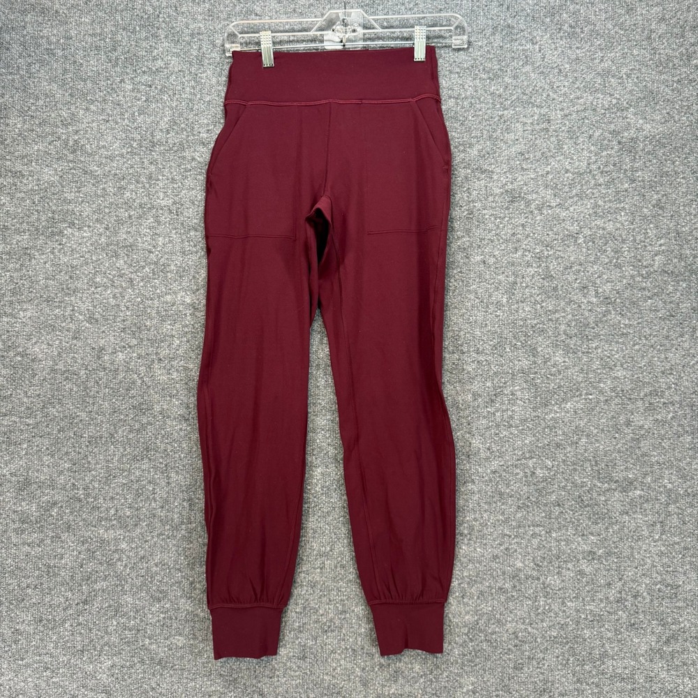 Lululemon Align Joggers Women 4 Burgundy High Rise Pockets Yoga Athleisure Pants